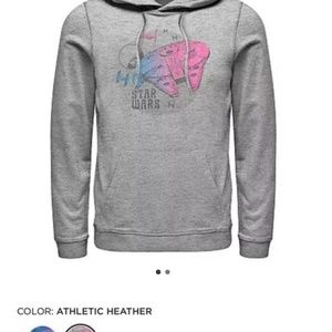 NWOT Star Wars Hoodie Gray Pink Millennium Falcon Pullover